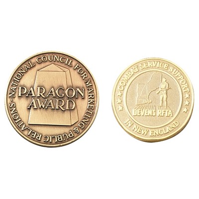 Economical Die Struck Brass Coin (1-3/4" dia x 2.5mm thick)