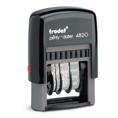 Trodat® Printy Dater Rectangle Self Inking Stamp (5/32"H x 1"L), Non-Customizable