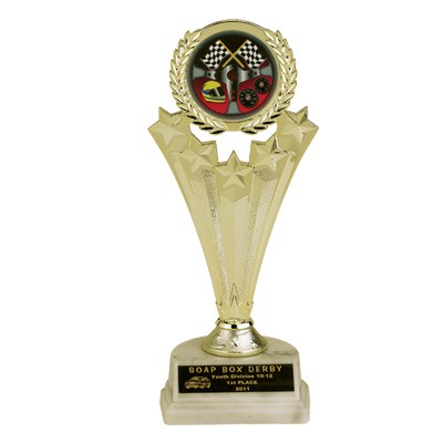 8 ¾" Shooting Stars Trophy w/2" Mylar Insert