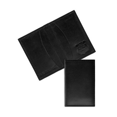 Ashlin® Designer Etienne RFID Blocking Slim Tuscany Cowhide Midnight Black Business Card Holder