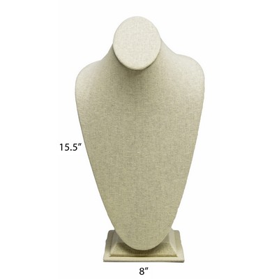 Beige Linen X-Large Necklace Bust Display
