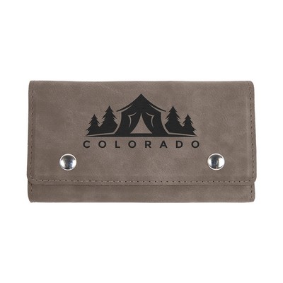 Gray Leatherette Card & Dice Set