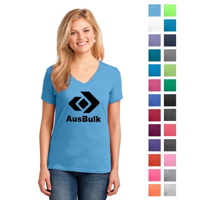 Port & Company® Ladies Core Cotton V-Neck Tee