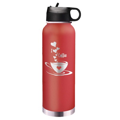 32 Oz. Red Stainless Steel Water Bottle