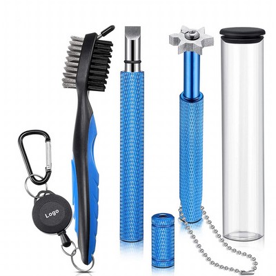 Golf Club Cleaner Kit Retractable Golf Club Brush and 2 Golf Club Groove Sharpener