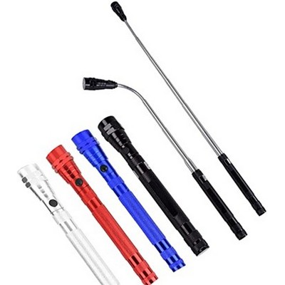 Flexible Head Flashlight Torch With Magnet Telescopic