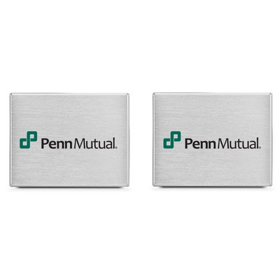 Custom Rectangular Brushed Stainless Steel Cufflinks