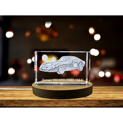 Timeless Elegance: Ferrari 250 GTO (1962-1964) - 3D Engraved Crystal Tribute