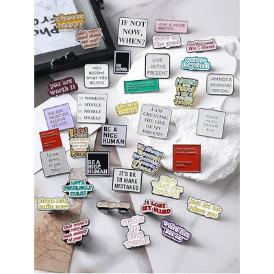 Custom Cap Pins Text Cute Enamel Lapel Pins Brooch Pin Badge for Backpacks Jackets Hats Decoration