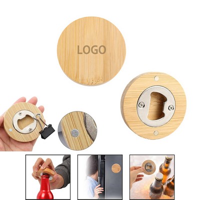 Bamboo Bottle Opener With Magnet