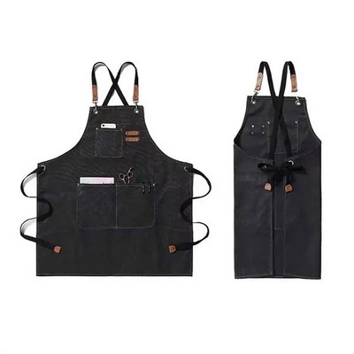 Adjustable Canvas Apron with Cross-Back Design