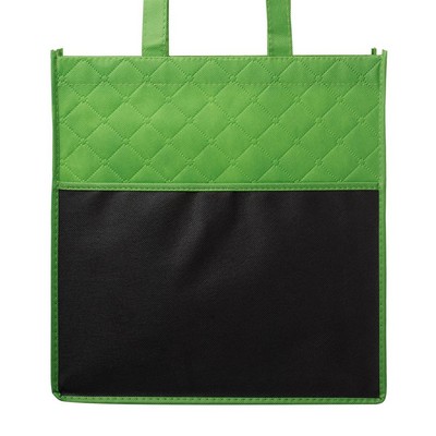 Reusable Quilted Pocket Grocery Tote Bags