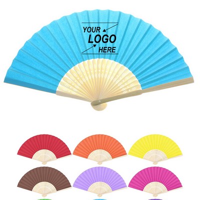 Handheld Folding Bamboo Fan