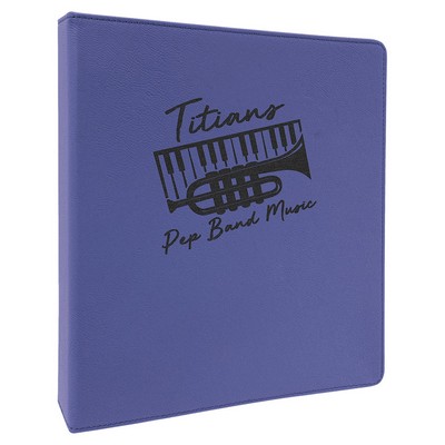 Purple/Black Leatherette 3 Ring Binder w/1" Slant D Rings