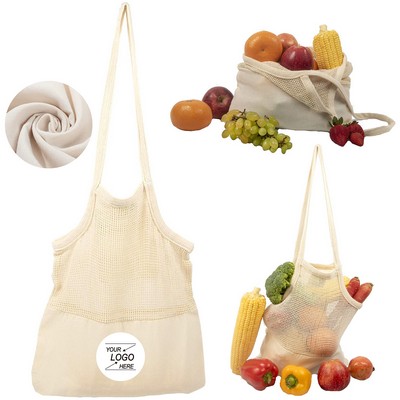 Reusable Mesh organic cotton Grocery Shopping Bags