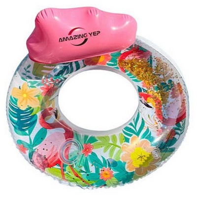 Sparkling Flamingo Pool Float Hawaiian Swimming Rings