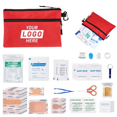 98 Pieces First Aid Kit Emergency Kits w/ Carabiner