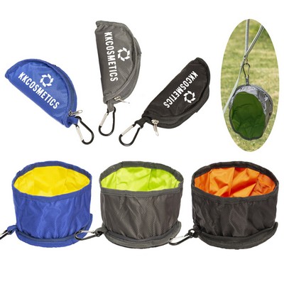 Collapsible Travel Pet Bowl w/Carabiner