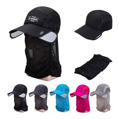 Golf Hat with Built-in Face Covering
