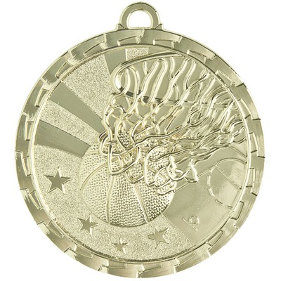 Medal, "Basketball" Bright - 2" Dia.