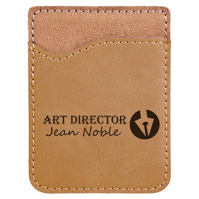 Leatherette Phone Wallet - Light Brown