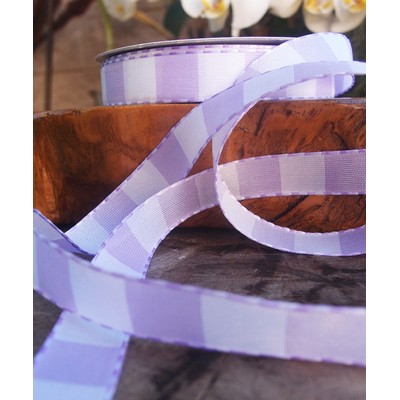 Lavender & White Color Blocked Woven Ribbon