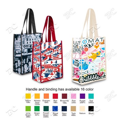 360 Degree Full Color 5 oz Cotton Canvas Tote Bag 11x15.5 x 6