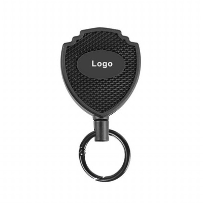 Metal Easy-to-Pull Buckle Rope Elastic Keychain Sporty Retractable Key Ring