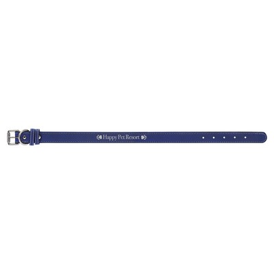 23" x 1" Blue/Silver Leatherette Dog Collar