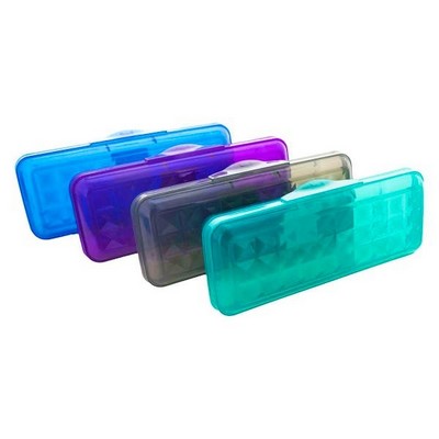 Pencil Boxes - 8, 4 Colors, Snap Closure (Case of 24)