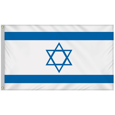 Israel 3' x 5' Standard Knit Polyester Flag w/ Heading & Grommets