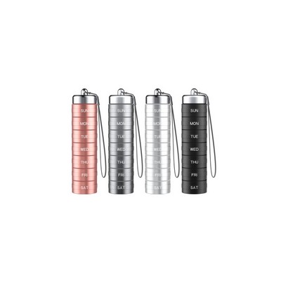 Aluminum Alloy Pill Case Container 7 Day Daily Medicine Organizer