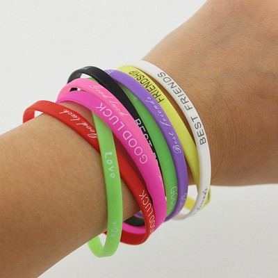 1/4'' Embossed Printed Wristband