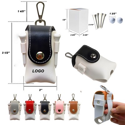 3 1/2" Mini Golf Ball Holder Bag w/Metal Lobster Claw/Clasp
