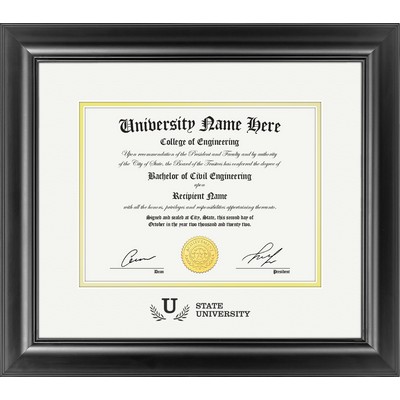 Carlton 8.5x11 Diploma / Certificate Frame (Black/White) 16"x18"