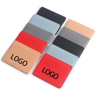 Leather Minimalist Wallet With Id Window Cover Credit Card Holder For Men & Women