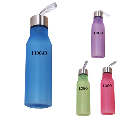 Frosted Water Bottle With Leakproof Stainless Steel Cap