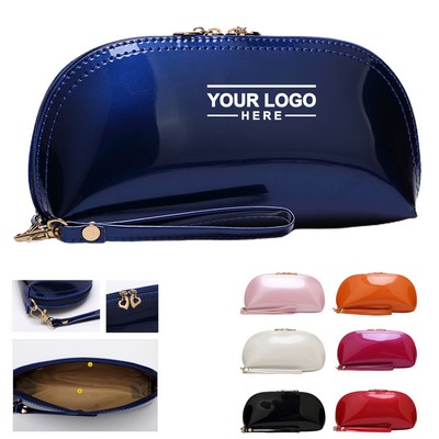 Portable PU Leather Shell Makeup Bag Cosmetic Bag