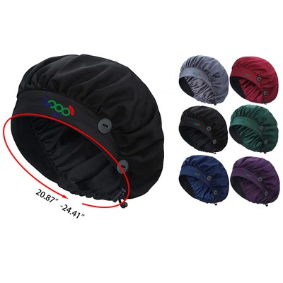 Adjustable Bouffant Caps with Button and Sweatband