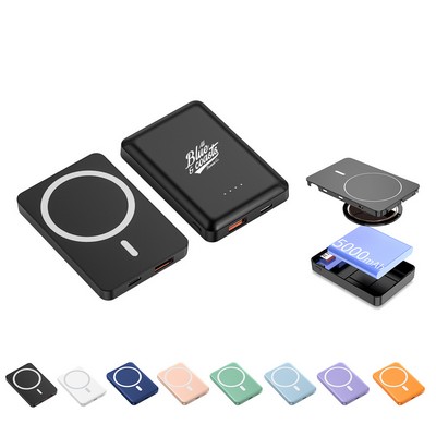 5000mAh Magnet Power Bank with 15W Wireless Charger