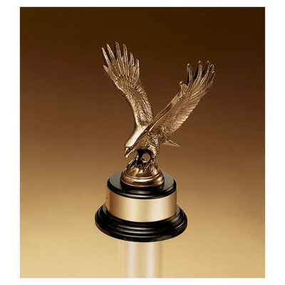 Antique Bronze Eagle Casting on a Black Piano Finish Base
