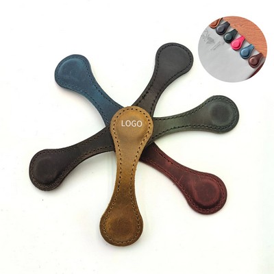 Leather Double-Sided Magnetic Bookmark Clip Premium Bookmarker