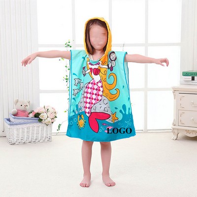 Versatile Kids Cartoon Bath Beach Robe