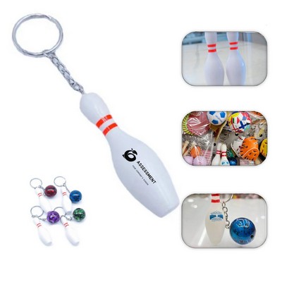 Bowling Pin Sports Keychain