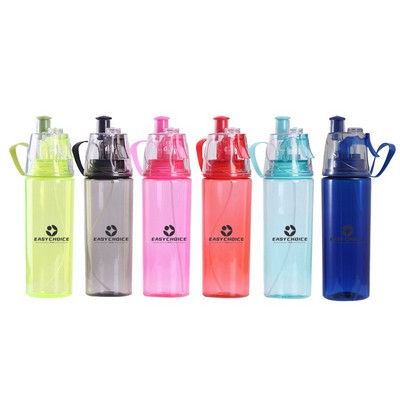 Eco-friendly 20 Oz Plastic Water Bottle with Spray Nozzle