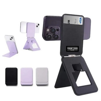 Magnetic PU Leather Tripod Phone Stand Holder
