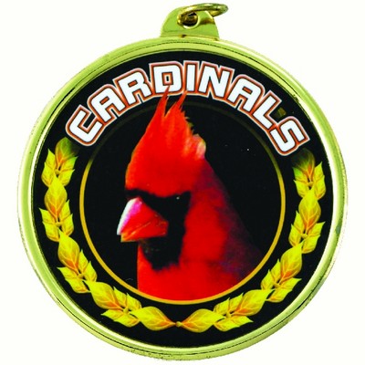 2 ¼" TM Series Academic Medal w/Cardinals Mascot Mylar Insert