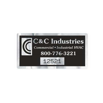 Idento® Identification Decal | Rectangle | 2" x 4" | Chrome Poly