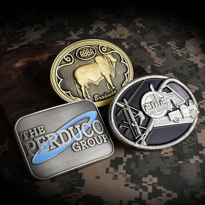 Belt Buckle, Pewter Finish Standard (2"x3" Oval)