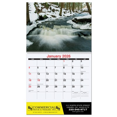 Waterways Monthly Wall Calendar w/Coil Bound (10 5/8"x18¼")